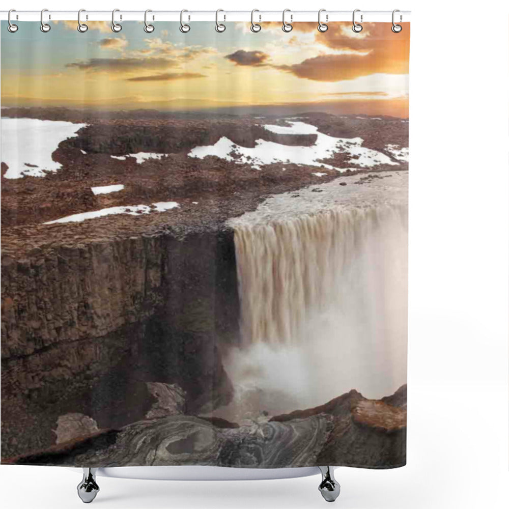 Wild Canyon Nature Waterfall Multicolor Shower Curtain