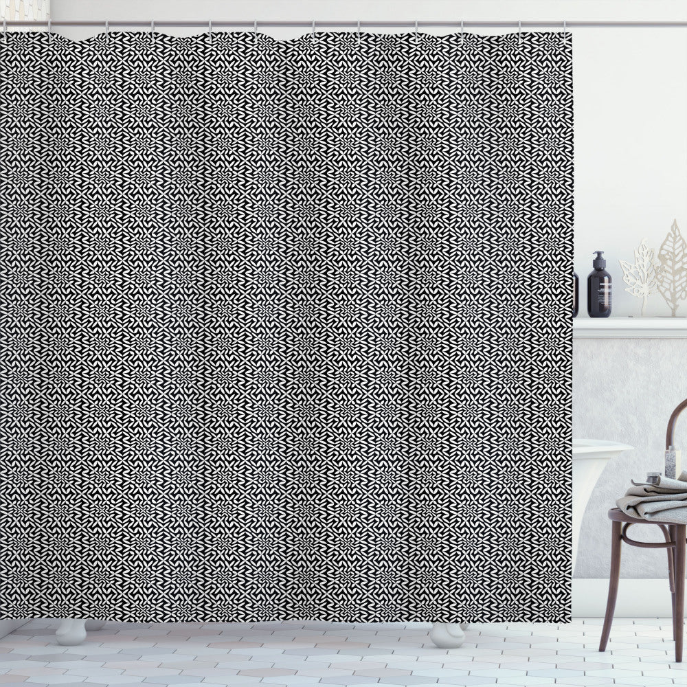 Abstract Geometric Hipster Pattern in Black and White: Modern Shower Curtain Upgrade