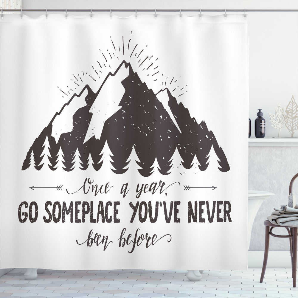 Wanderlust Inspired: Charcoal Grey and White Shower Curtain