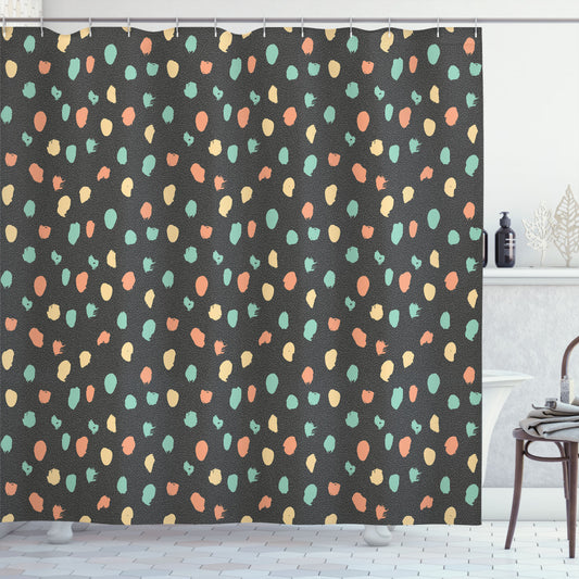 Abstract Multicolor Blots: A Fusion of Vibrant Colors on Shower Curtain