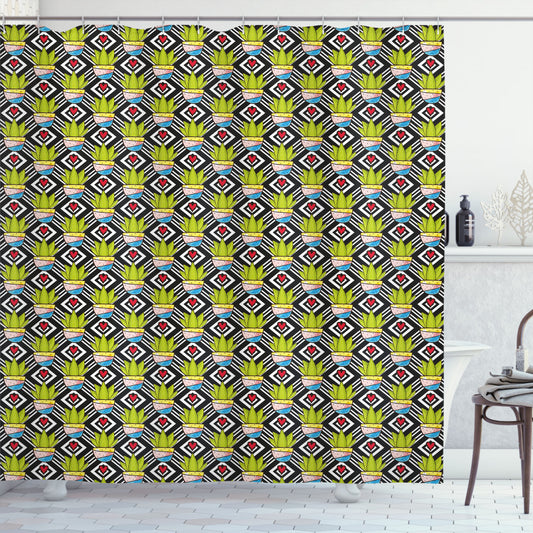 Cactus Love: Multicolor Plant Pots Shower Curtain