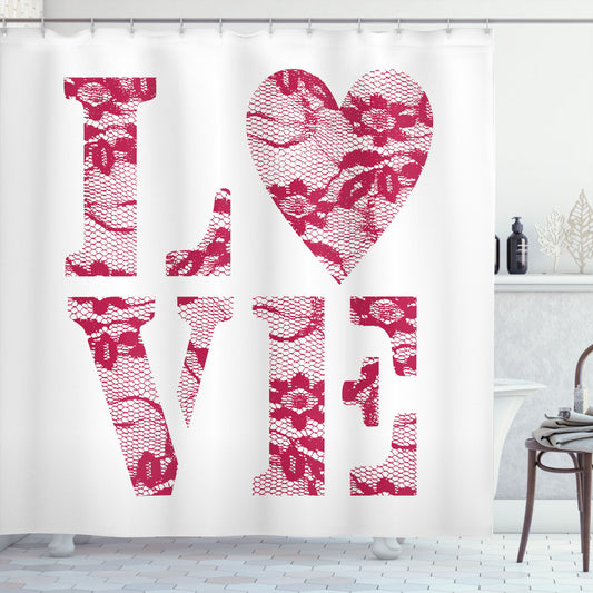 Word Love Vintage Custom Shower Curtains