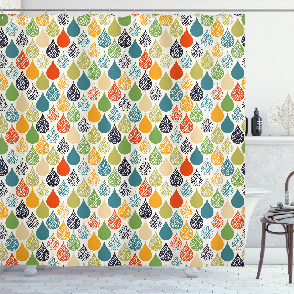 Abstract Multicolor Large Drops Shower Curtain