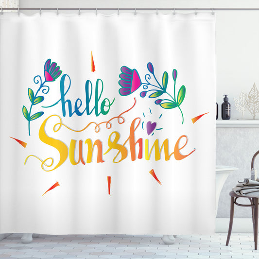 Bloom Motifs Heart: Hello Sunshine, Multicolor Shower Curtain