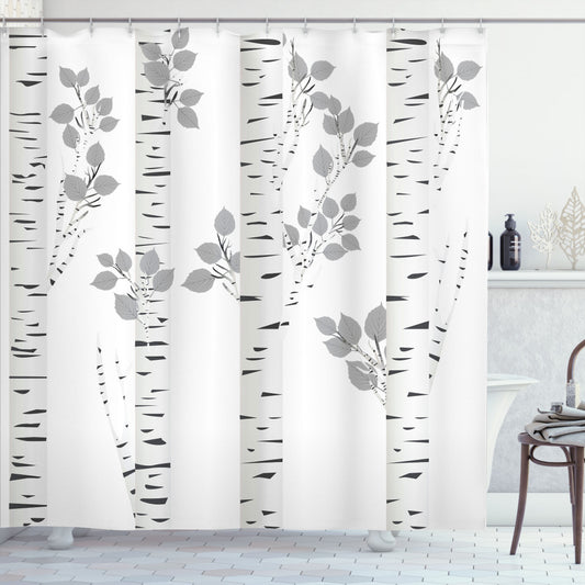 Autumn Woods Birch Tree Shower Curtain: Embrace Nature in Your Bathroom