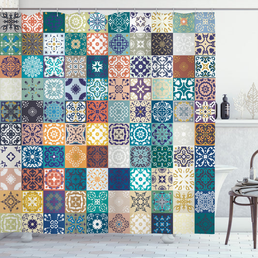 Tunisian Original East Meets Moroccan Multicolor: The Perfect Blend for Shower Curtains!