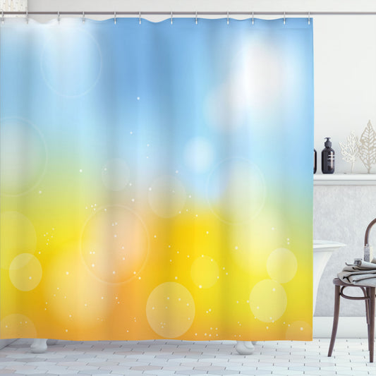 Yellow and Pale Blue Marigold Autumn Frame Shower Curtain