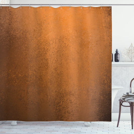 Abstract Grunge Vintage Design in Ginger Brown for Shower Curtain