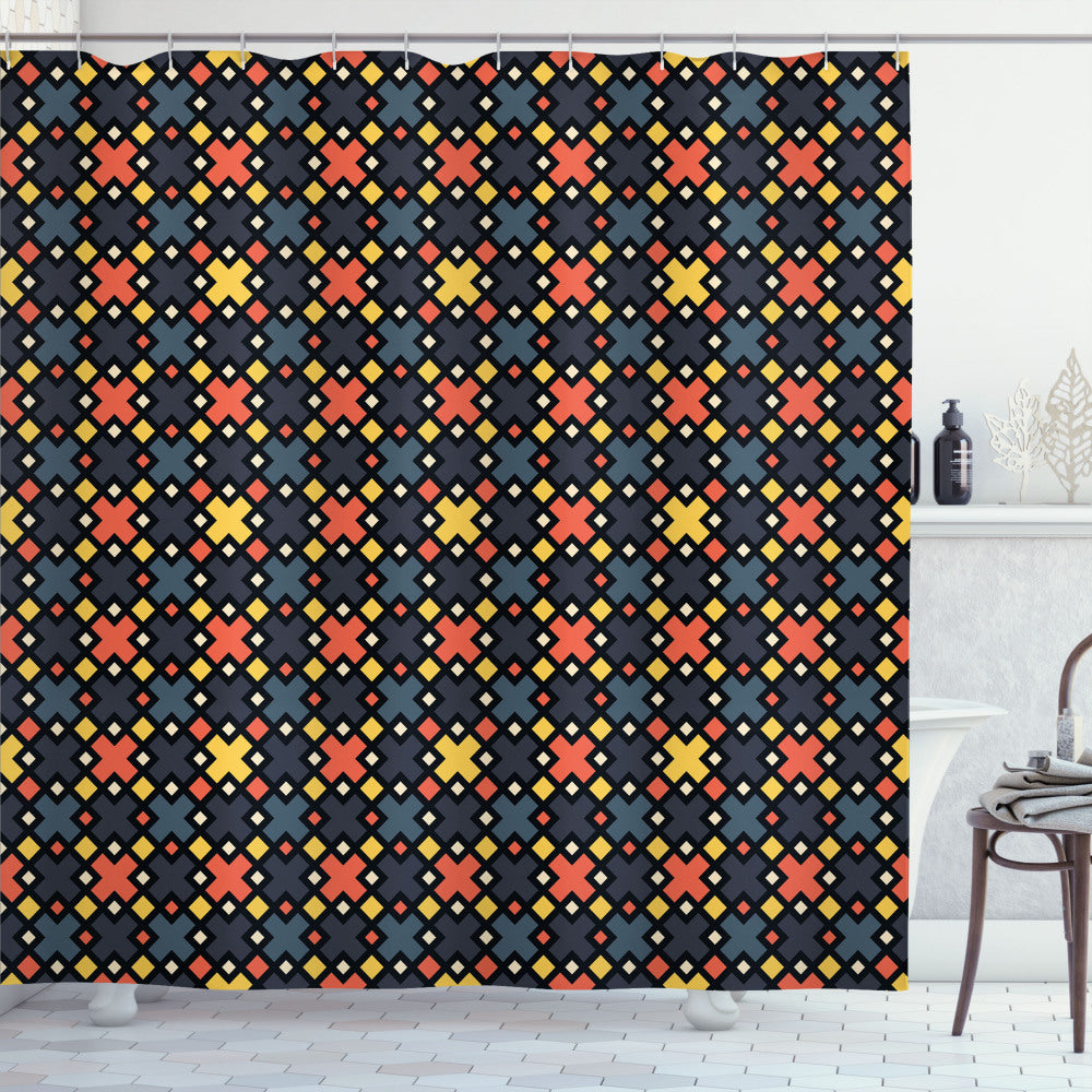 Abstract Geometric Multicolor Designs for Shower Curtains