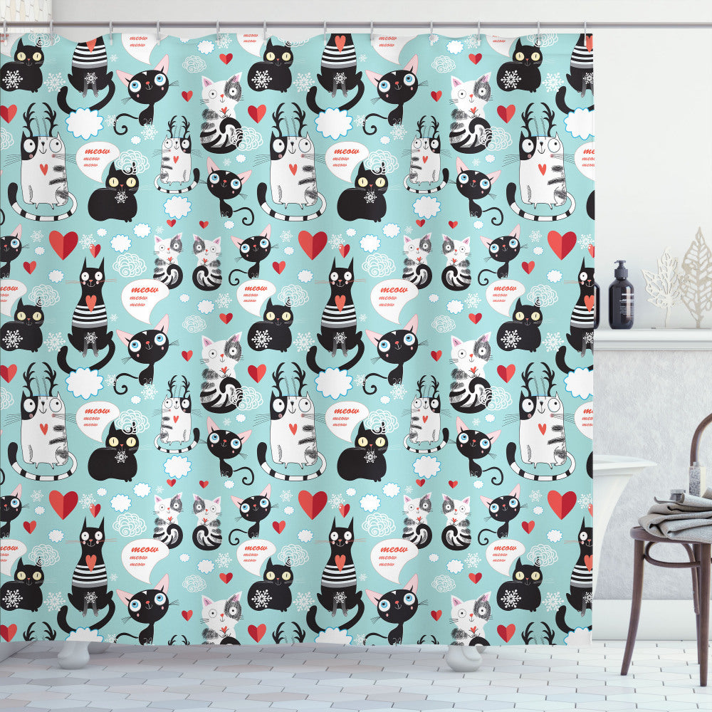 Cat Lovers' Daydream: Vibrant Multicolor Shower Curtain