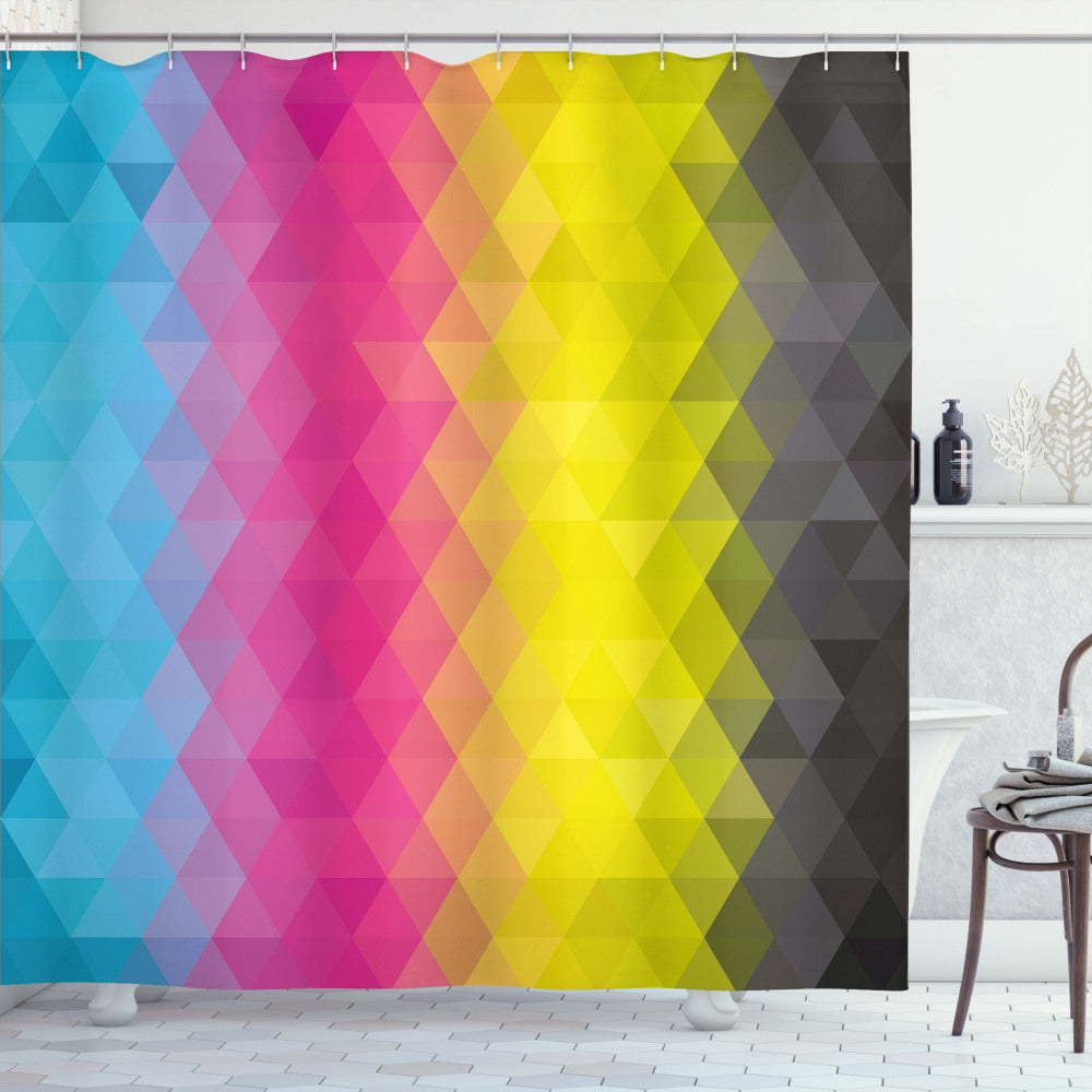 Abstract Multicolor Modern Mosaic Shower Curtain