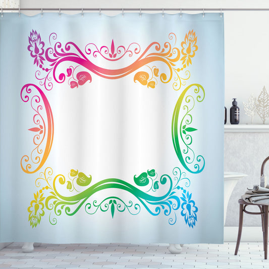 Vintage Rainbow Multicolor Victorian Motif Shower Curtain: A Nostalgic Touch for Your Bathroom