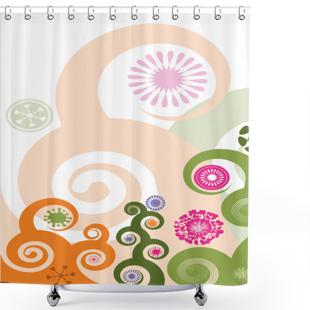 Vibrant Flower Designs: An Abstract, Multicolor Upgrade for Your Shower Curtain