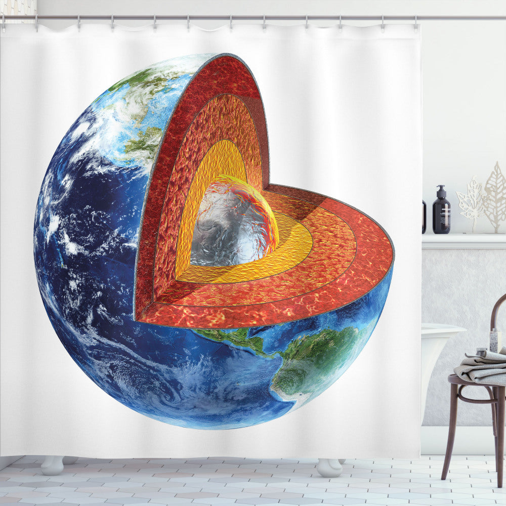 The Science of Earth's Multicolored Inner Core: Shower Curtain Product