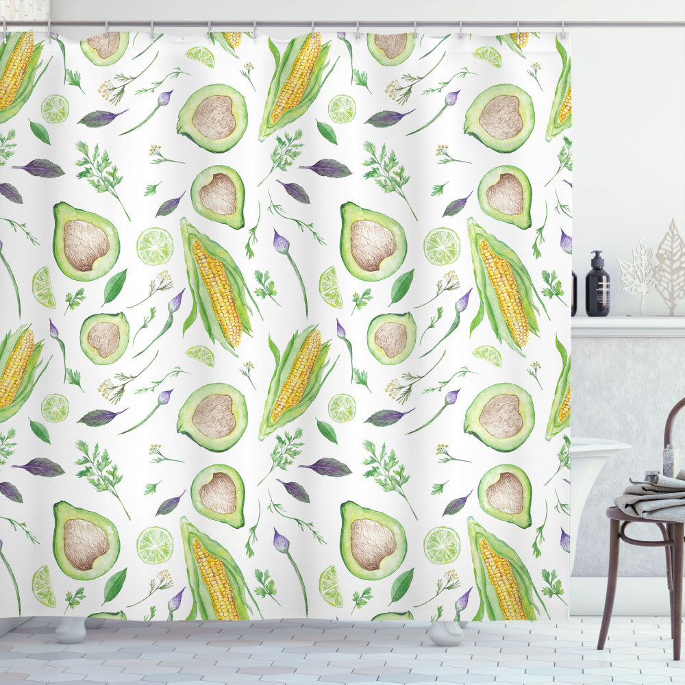 Vegan Multicolor Fresh Salad Ingredients Shower Curtain