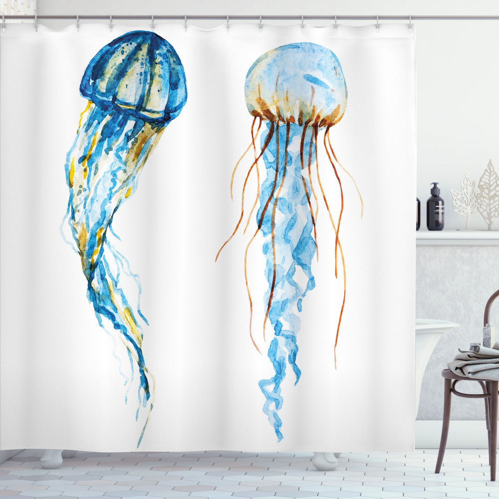 Blue Jellyfish Exotic Sea Shower Curtain - Product Feature