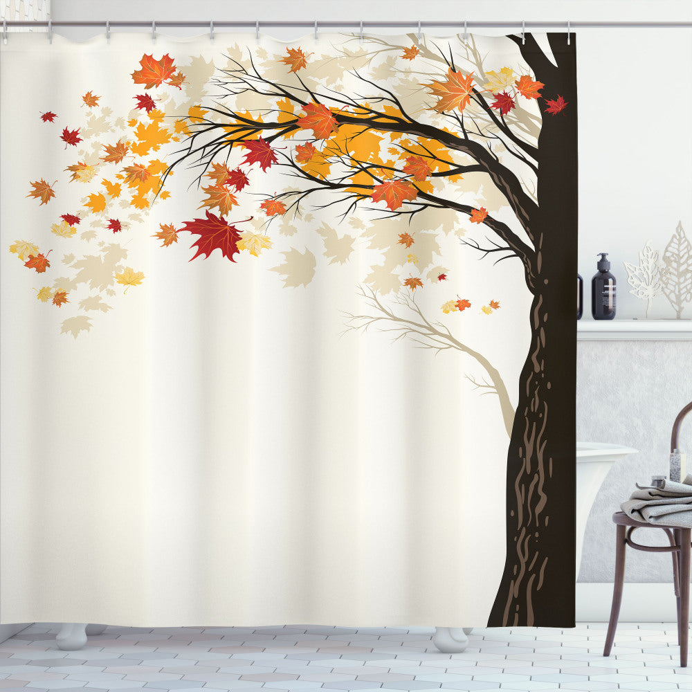 Autumn Splendor: Multicolored September Maple Leaves Shower Curtain