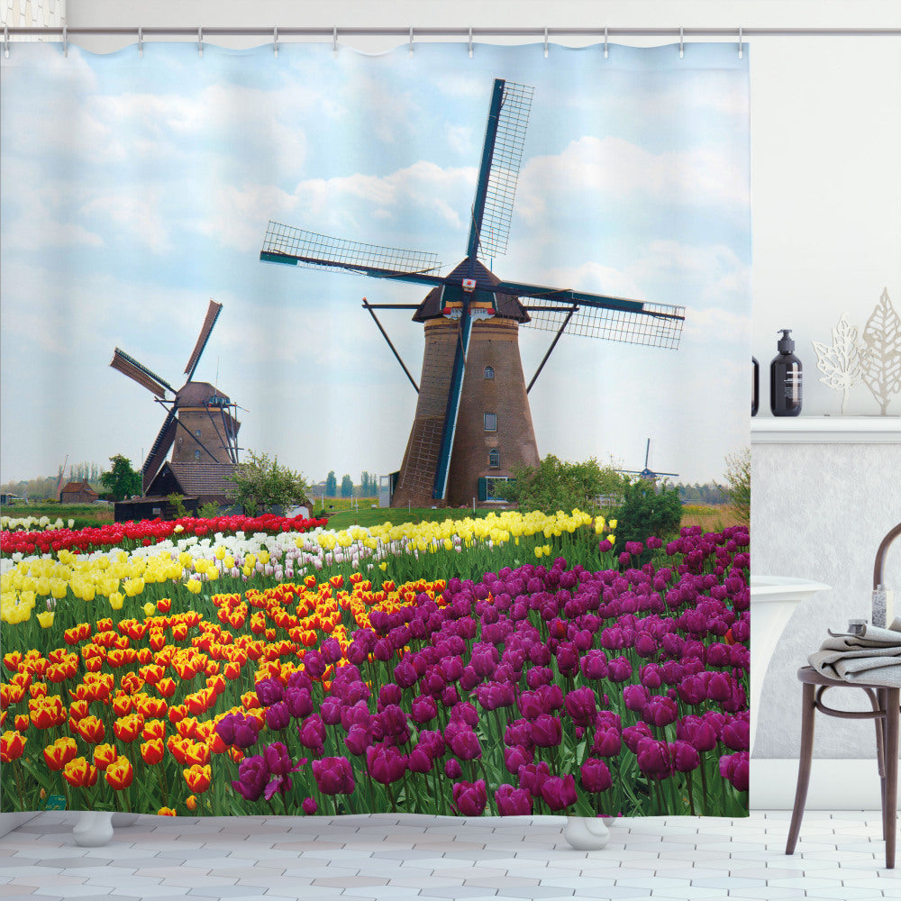 Windmill-inspired Farm Country Plants Shower Curtains