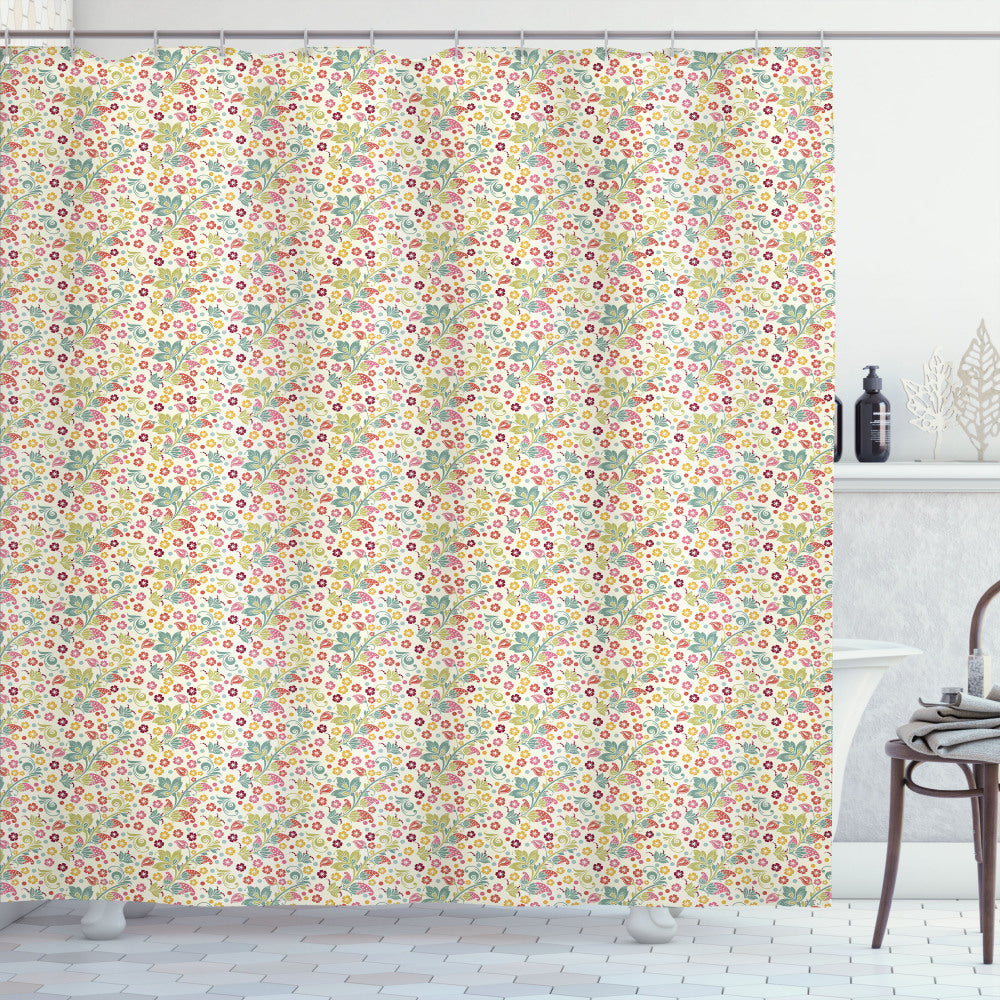 Vibrant Floral Artistry for Summer: Multicolor Floral Shower Curtain