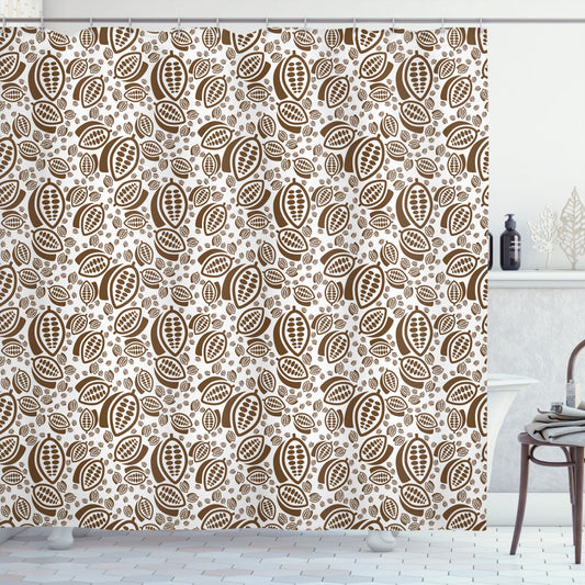 Cocoa, White, and Brown Chocolate Beans Abstract Shower Curtain Concept