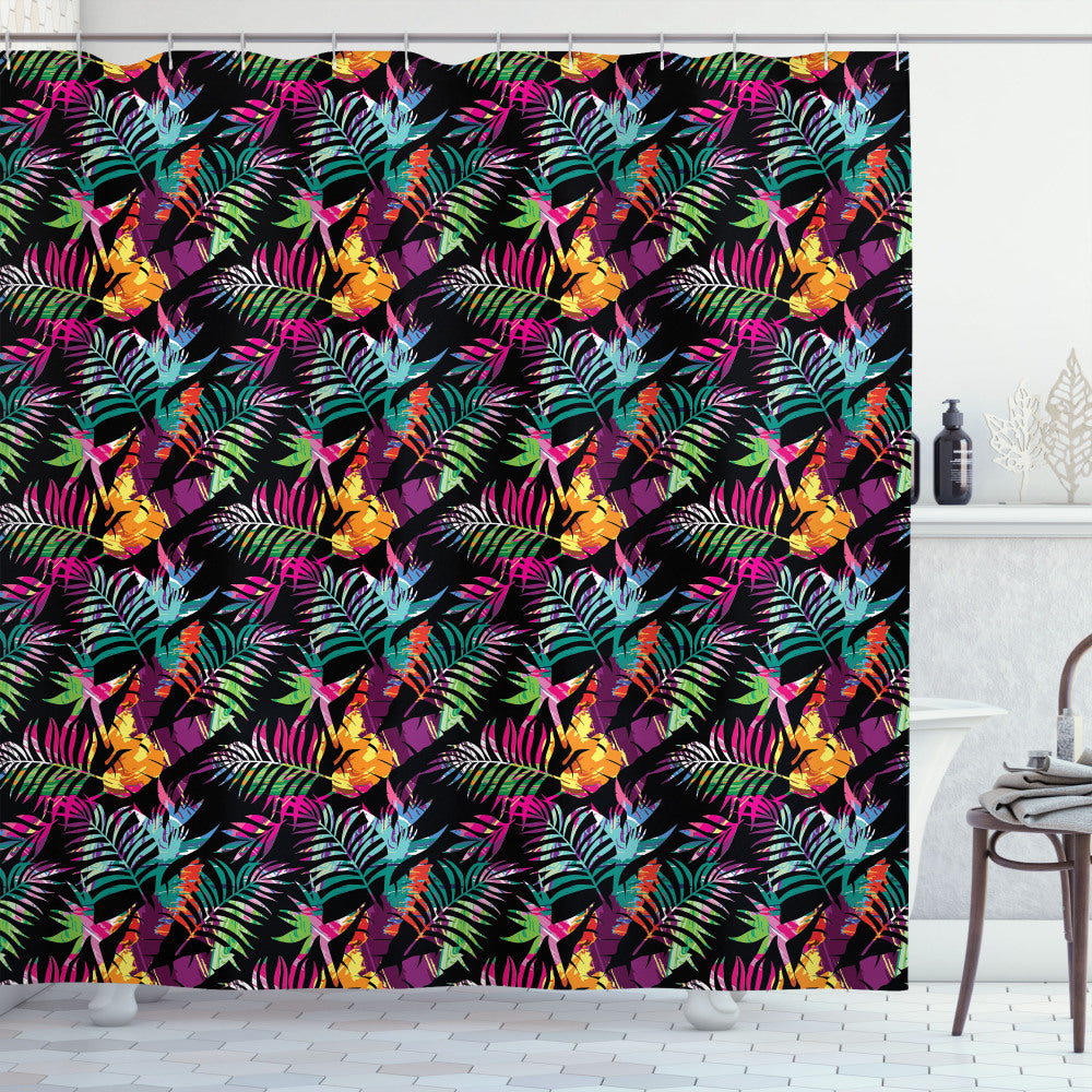 Vibrant Blooms and Lush Foliage: Crazy, Multicolor Shower Curtain