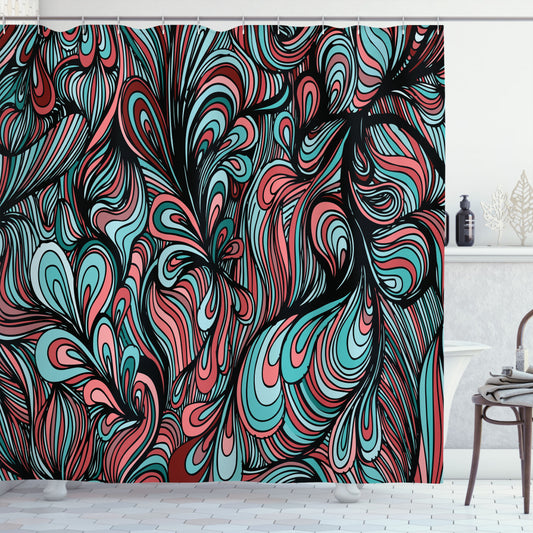 Vibrant Multi-Colored Shapes: Artistic Shower Curtains