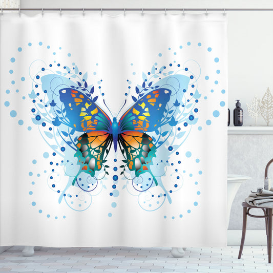 Swallowtail Butterfly Curls Dots Shower Curtain: A Perfect Combination of Style and Function