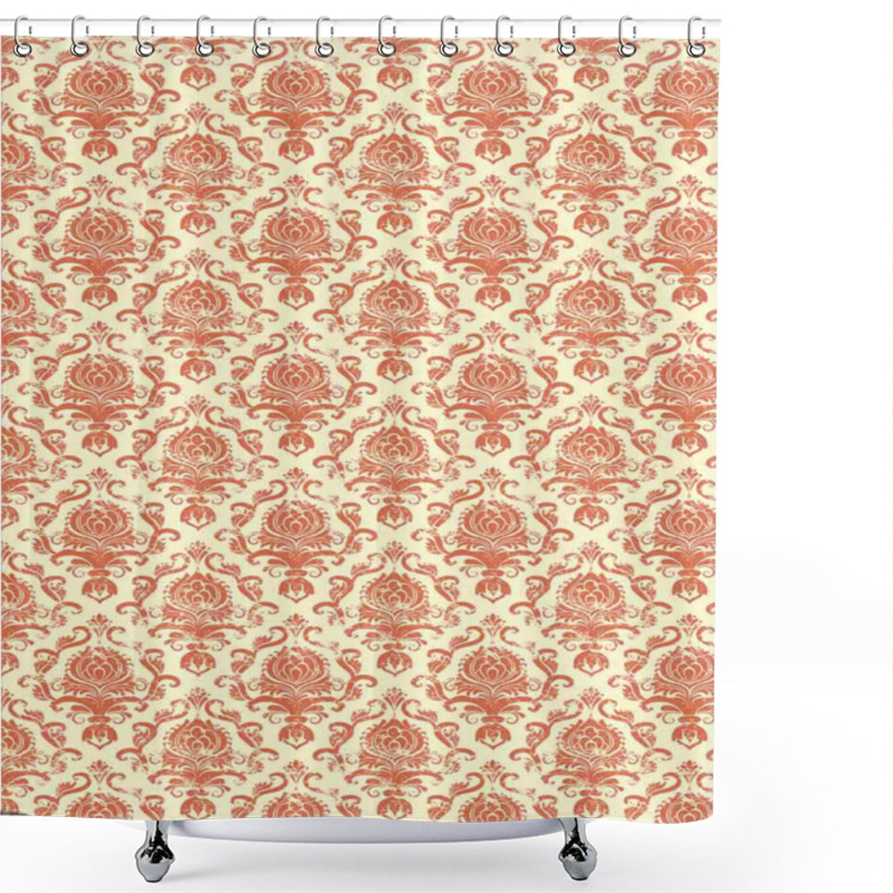 Victorian-Inspired Grunge Bicolour Damask Shower Curtain