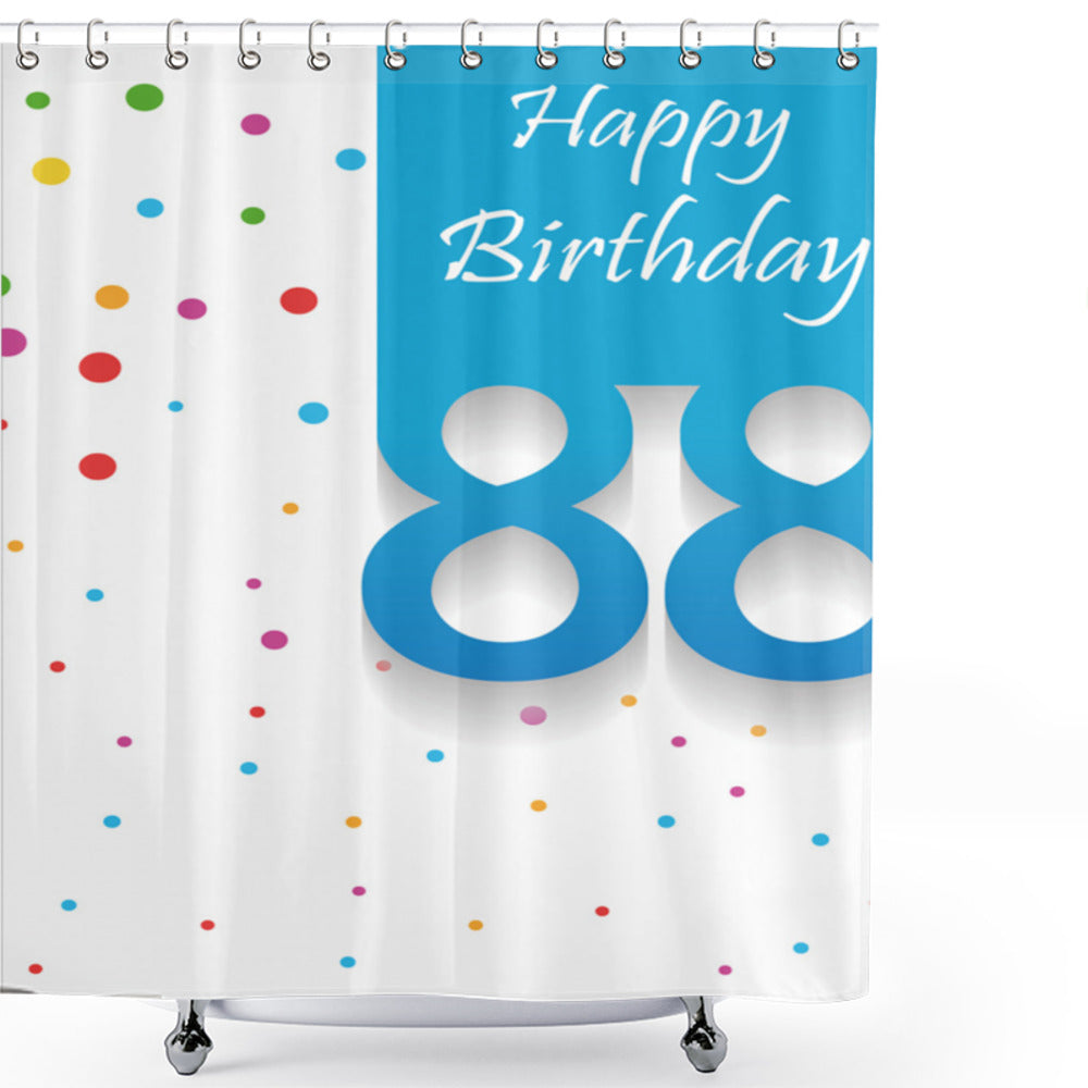 88th Birthday Celebration Polka Multicolor Shower Curtain