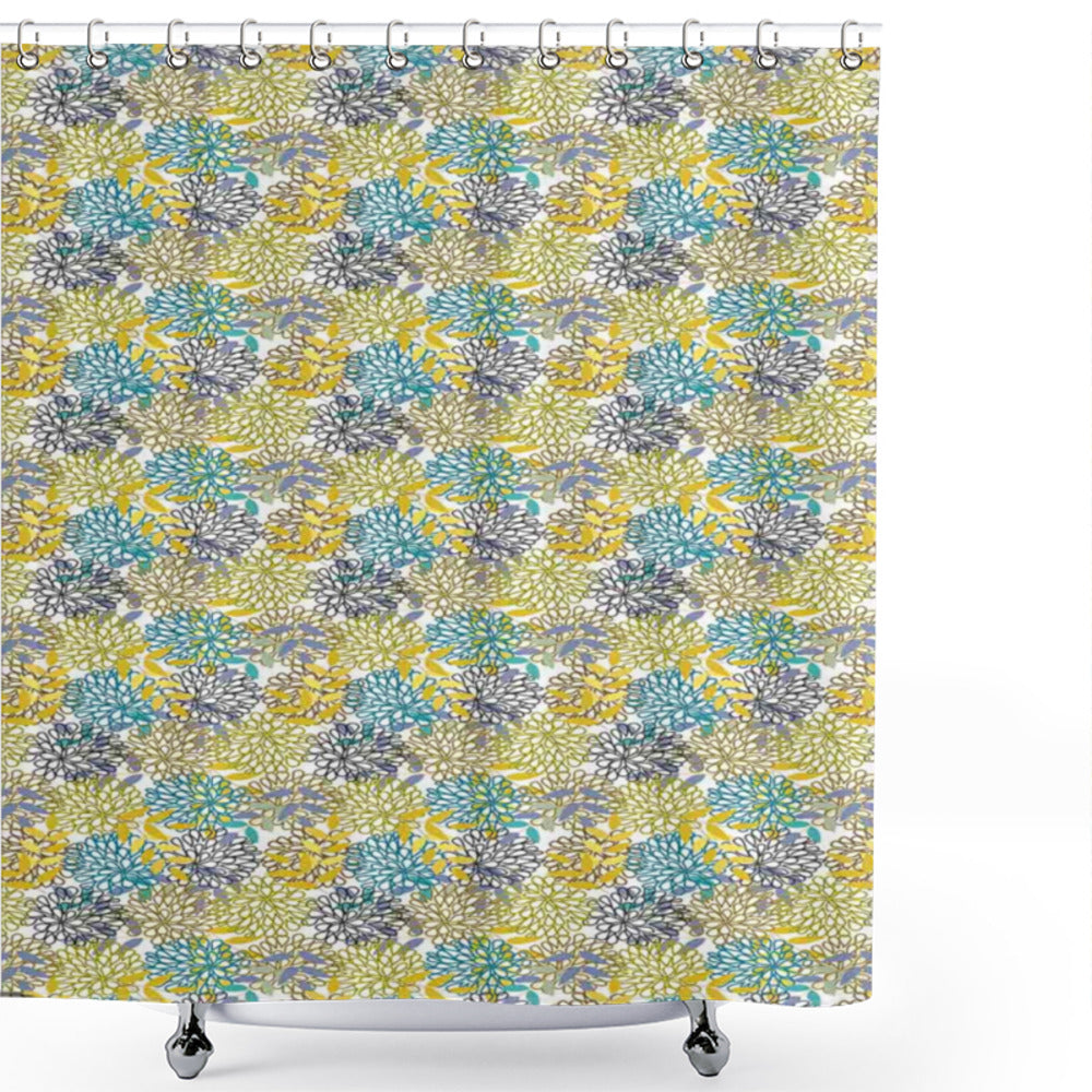 Vibrant Blooms: Abstract Multicolor Nature Shower Curtain