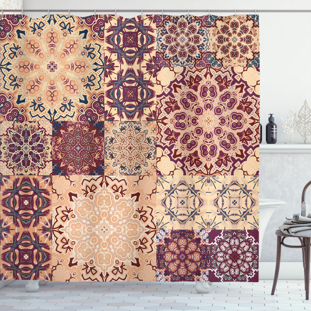 Antique Moroccan Art Inspired Vintage Dried Rose and Ivory Shower Curtain