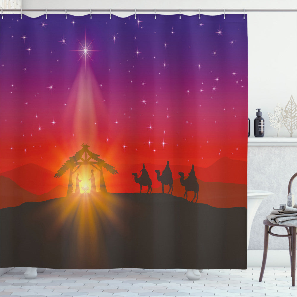 Ancient Multicolor Camels of the Desert Shower Curtain