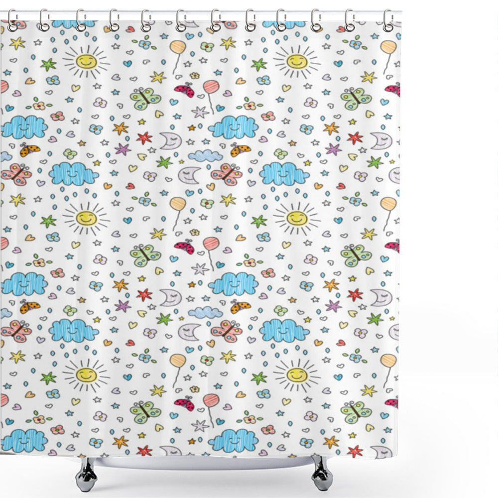 Wildlife-Inspired Multicolor Animal Bath Curtain Sketch