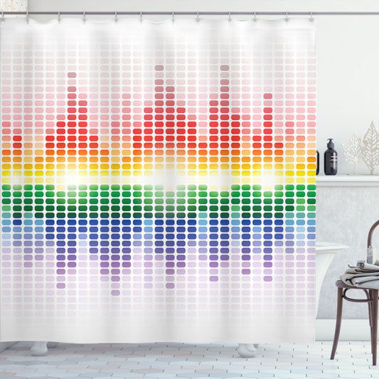 Vibrant Colors Club Disco Music Multicolor Shower Curtain