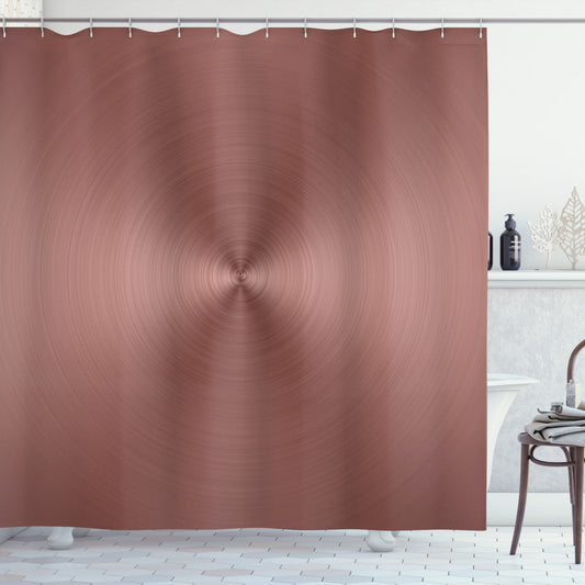 Abstract Ombre Design in Pale Chocolate and Dried Rose - Round-Shaped Shower Curtain