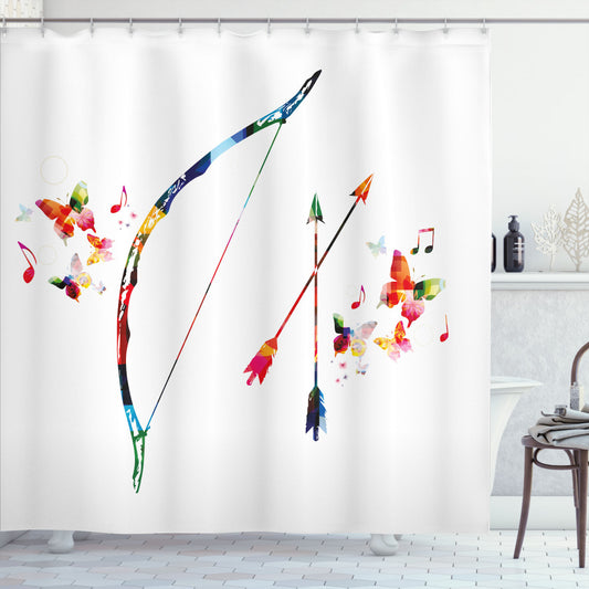 Abstract Bow and Arrow Multicolor Modern Shower Curtain