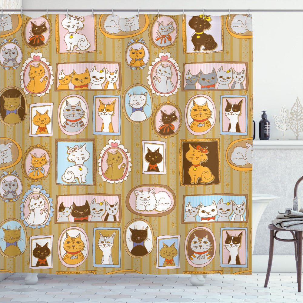 Cat-tastic: A Multicolor Family Tree of Kitty Humor Shower Curtains