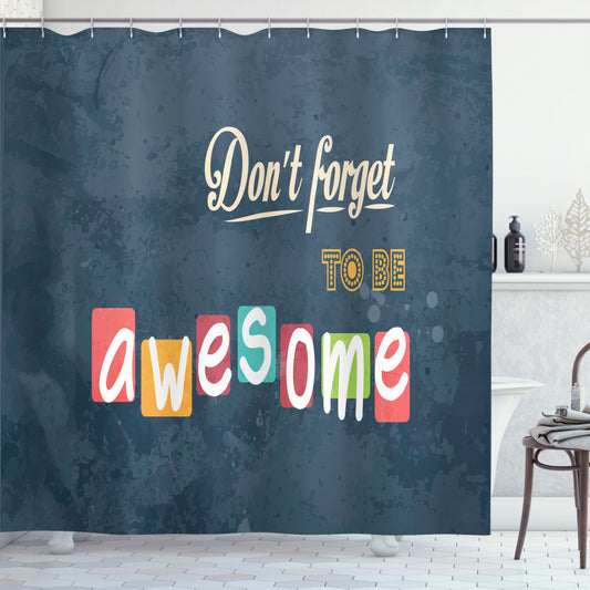 Being Motivational: Multicolor Shower Curtain for Inspiring Bathroom Decor