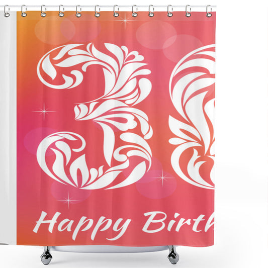 36th Birthday Celebration: Brighten the Party with Hot Pink and Orange Flowers Shower Curtain