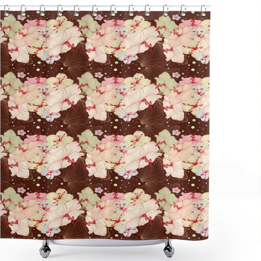 Chocolate Multicolor Exotic Dotted Backdrop Shower Curtain: Optimal Title Rewrite