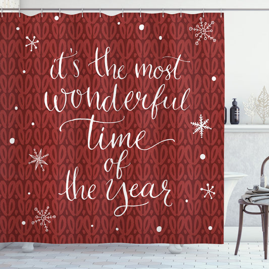 Christmas Snowflakes Shower Curtain in White and Red: Bringing Holiday Magic to Your Bathroom