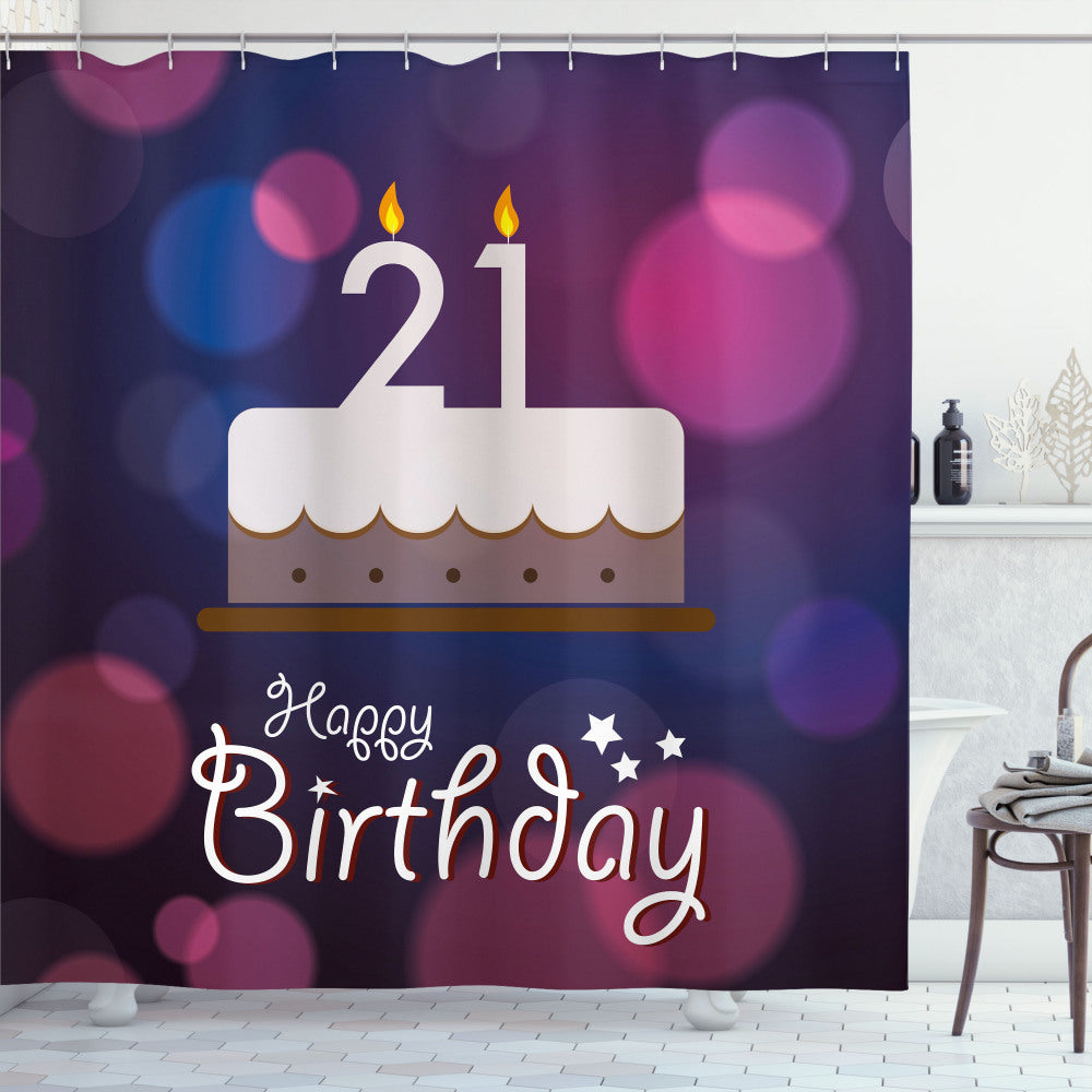 21st Birthday Purple Abstract Tones of Eggplant Shower Curtain