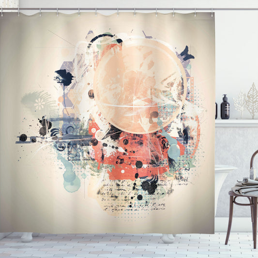 Abstract Grunge Mix Collage Multicolor Shower Curtain