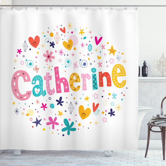 Vibrant Catherine Multicolor Alphabet Shower Curtain