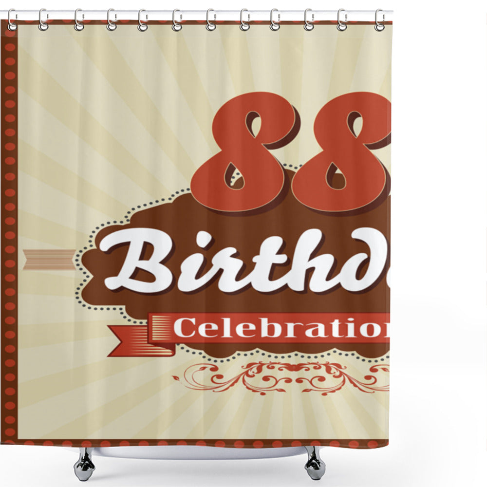 Cloud Classic Effect: 88th Birthday Celebration with Chestnut Brown and Tan Shower Curtain