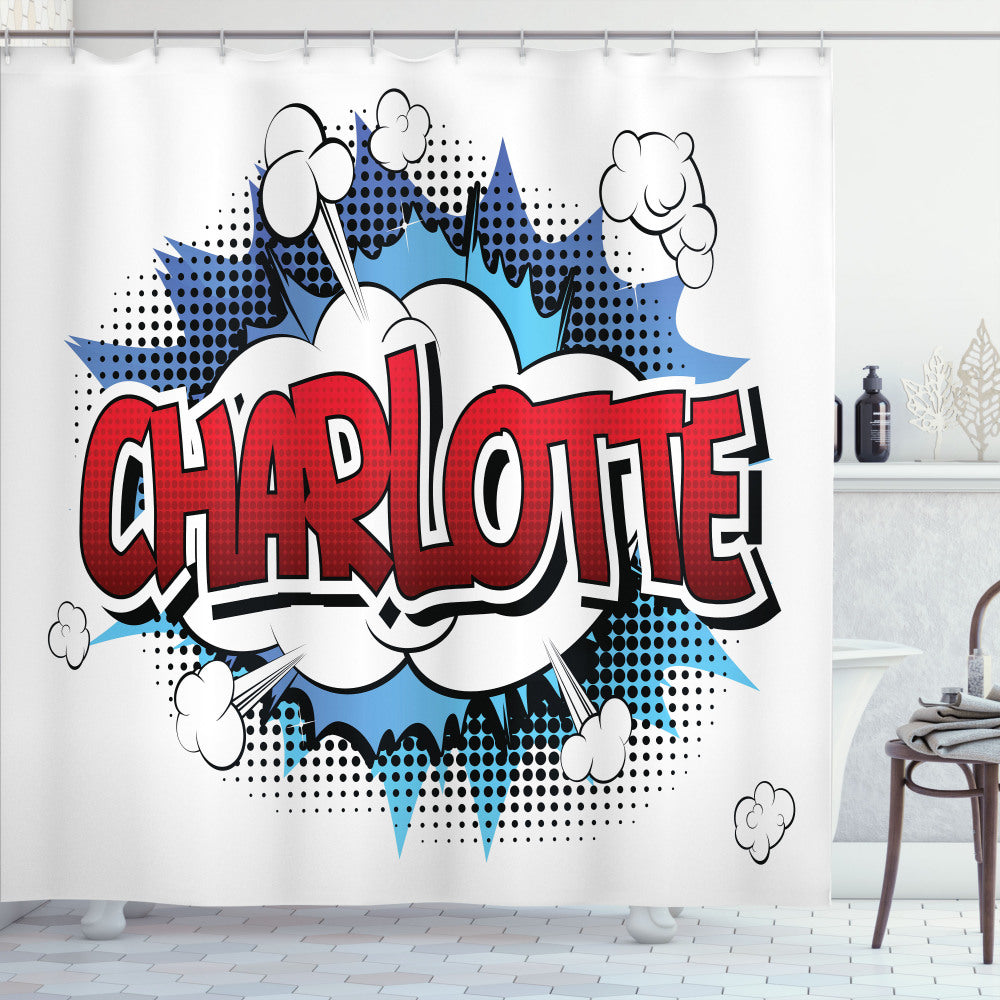 Charlotte's Vibrant Multicolor Cartoon Bath Curtain