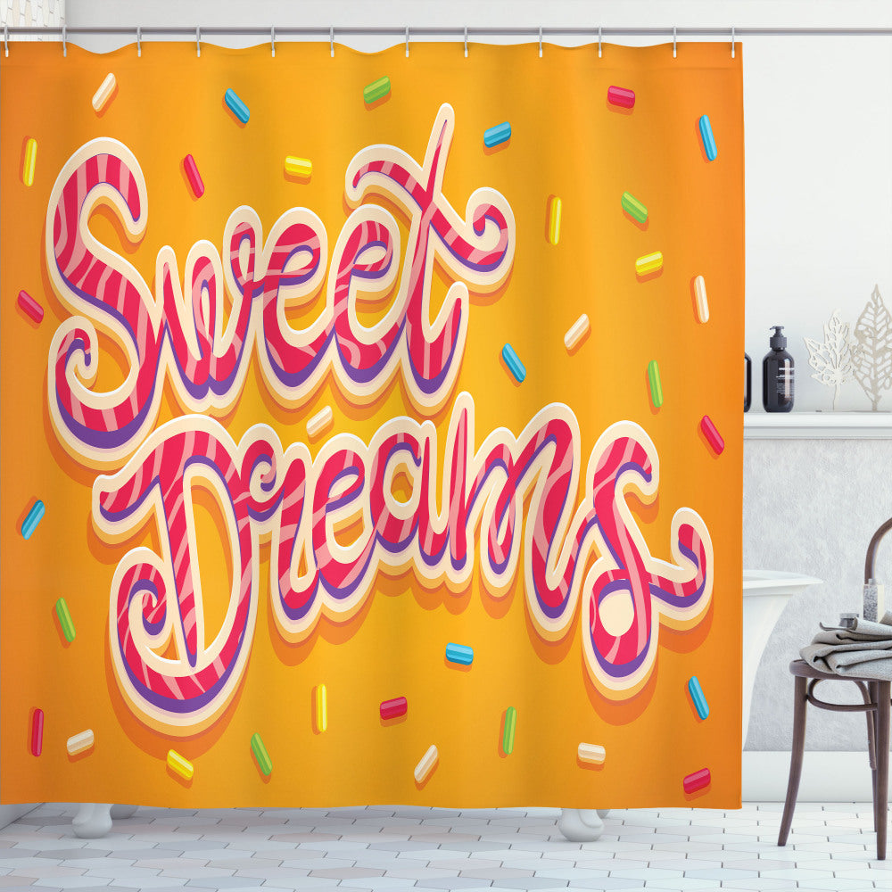 Vibrant Multicolor Candies Bath Curtain: A Sweet and Colorful Addition to Your Bathroom