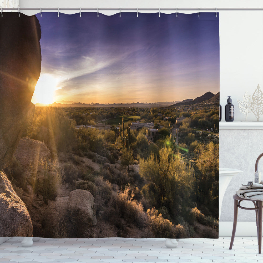 Arizona Multicolor Sandstone Sunrise Scenery Shower Curtain