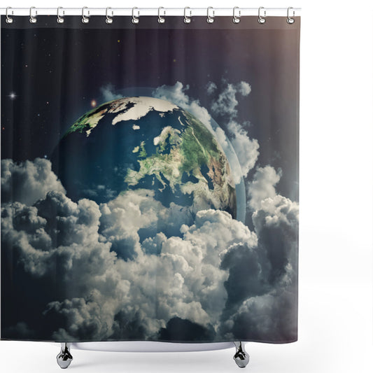 Abstract Planet Clouds Bath Curtain - A World of Innovative Home Product