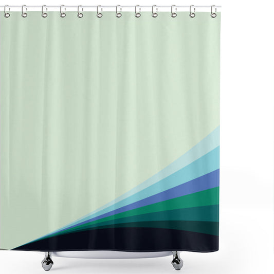 Blue Shades in Wavy Lines - Teal, Pale Green, Mint, Blue, and Aqua - Shower Curtain